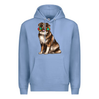 Colony Blue australian shepherd with rope toy Premium Hoodie - texasbilliewilder