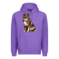 Purple australian shepherd with rope toy Premium Hoodie - texasbilliewilder