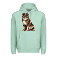 Seafoam australian shepherd with rope toy Premium Hoodie - texasbilliewilder