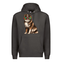 Smoke australian shepherd with rope toy Premium Hoodie - texasbilliewilder