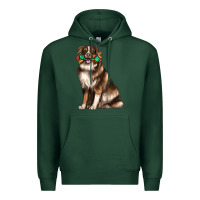 Sports Green australian shepherd with rope toy Premium Hoodie - texasbilliewilder