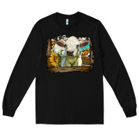 Black charolais heifer with western background Long Sleeve Tee - LillyAllenDesigns