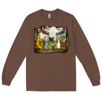 Chestnut charolais heifer with western background Long Sleeve Tee - LillyAllenDesigns