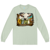 Matcha charolais heifer with western background Long Sleeve Tee - LillyAllenDesigns