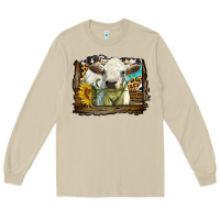 Mushroom charolais heifer with western background Long Sleeve Tee - LillyAllenDesigns