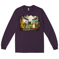 Plum charolais heifer with western background Long Sleeve Tee - LillyAllenDesigns