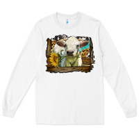 White charolais heifer with western background Long Sleeve Tee - LillyAllenDesigns