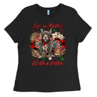 Black Christmas life is better with a pittie Ladies Tee - JahusDesignShop