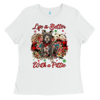 White Christmas life is better with a pittie Ladies Tee - JahusDesignShop