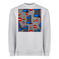 Heather Grey scissor lift seamless pattern Heavyweight Sweatshirt - BundleAndBundleShop