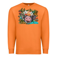 Carrot baby pig with floral and western background Premium Sweatshirt - BarkalooDesign