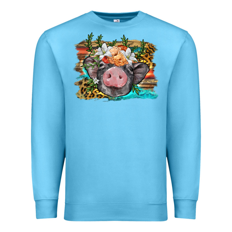 Baby Pig With Floral And Western Background Premium Sweatshirt by BarkalooDesign | Teevron