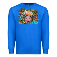 True Royal baby pig with floral and western background Premium Sweatshirt - BarkalooDesign