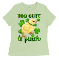 Matcha Too Cute To Pinch Chick Ladies Tee - RanaPortraitStore