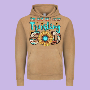 I'm Just Out Here Trusting God Vintage Hoodie Designed By Jahusdesignshop