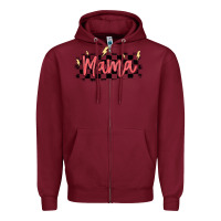 Burgundy checkered mama Zipper Hoodie - MaliasSmallBusiness