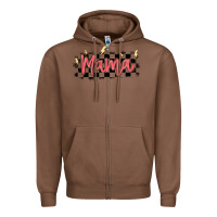 Chestnut checkered mama Zipper Hoodie - MaliasSmallBusiness