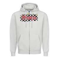 Dove Grey checkered mama Zipper Hoodie - MaliasSmallBusiness