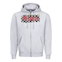 Heather Grey checkered mama Zipper Hoodie - MaliasSmallBusiness