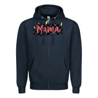 Navy checkered mama Zipper Hoodie - MaliasSmallBusiness