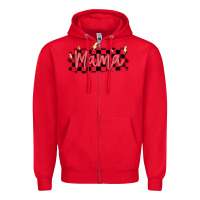Red checkered mama Zipper Hoodie - MaliasSmallBusiness