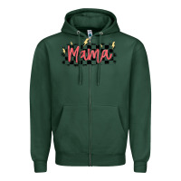 Sports Green checkered mama Zipper Hoodie - MaliasSmallBusiness