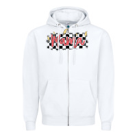 White checkered mama Zipper Hoodie - MaliasSmallBusiness