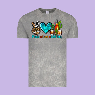 Peace Love Whiskey Vintage Tee Designed By Adodesignshop