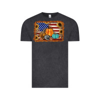 Vintage Black american flag fall backgraund Vintage Tee - JahusDesignShop