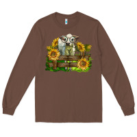 Chestnut charolais heifer with sunflowers Long Sleeve Tee - LillyAllenDesigns