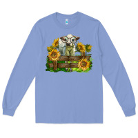 Colony Blue charolais heifer with sunflowers Long Sleeve Tee - LillyAllenDesigns