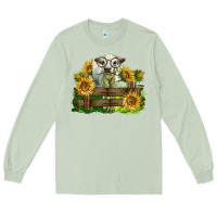 Matcha charolais heifer with sunflowers Long Sleeve Tee - LillyAllenDesigns