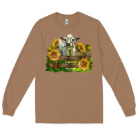 Toasted Coconut charolais heifer with sunflowers Long Sleeve Tee - LillyAllenDesigns