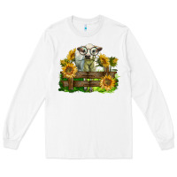 White charolais heifer with sunflowers Long Sleeve Tee - LillyAllenDesigns