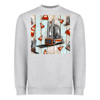 Heather Grey forklift seamless pattern Heavyweight Sweatshirt - BundleAndBundleShop
