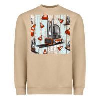 Mushroom forklift seamless pattern Heavyweight Sweatshirt - BundleAndBundleShop