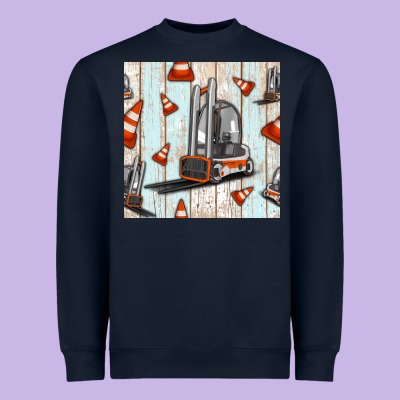 Forklift Seamless Pattern Heavyweight Sweatshirt Designed By Bundleandbundleshop