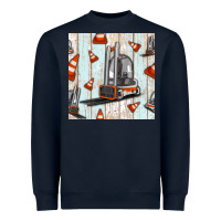 Navy forklift seamless pattern Heavyweight Sweatshirt - BundleAndBundleShop