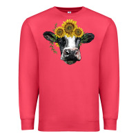 Cardinal holstein cow with sunflower Premium Sweatshirt - BarkalooDesign