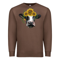 Chestnut holstein cow with sunflower Premium Sweatshirt - BarkalooDesign