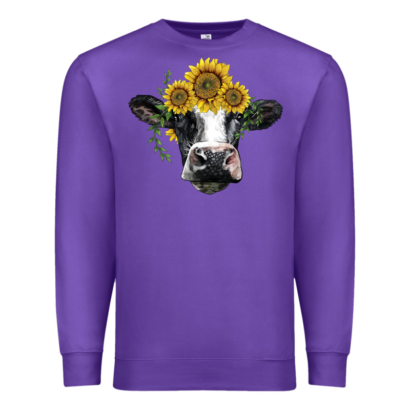Holstein Cow With Sunflower Premium Sweatshirt by BarkalooDesign | Teevron