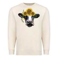 Sandshell holstein cow with sunflower Premium Sweatshirt - BarkalooDesign