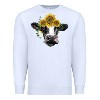 White holstein cow with sunflower Premium Sweatshirt - BarkalooDesign