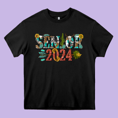 Senior 2024 Heavy Core Tee Designed By Texasbilliewilder