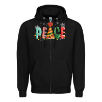 Black peace Zipper Hoodie - MaliasSmallBusiness