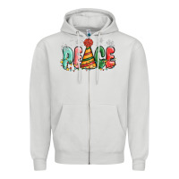 Dove Grey peace Zipper Hoodie - MaliasSmallBusiness