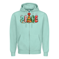 Seafoam peace Zipper Hoodie - MaliasSmallBusiness