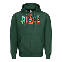 Sports Green peace Zipper Hoodie - MaliasSmallBusiness