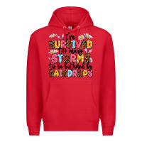 Red i've survived too many storms Premium Hoodie - JahusDesignShop