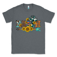 Charcoal Heather western faith arrow sunflowers Classic Tee - BarkalooDesign